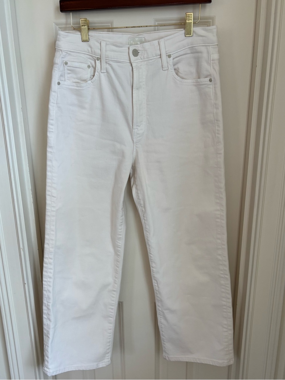 Mother Rambler Zip Ankle Jeans in Cream Puffs size 29